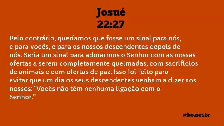 Josué 22:27 NTLH