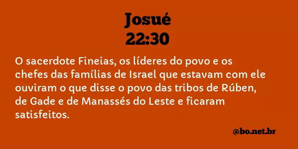 Josué 22:30 NTLH