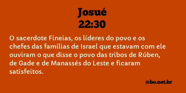 Josué 22:30 NTLH