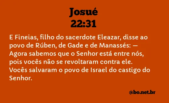 Josué 22:31 NTLH