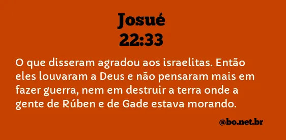 Josué 22:33 NTLH