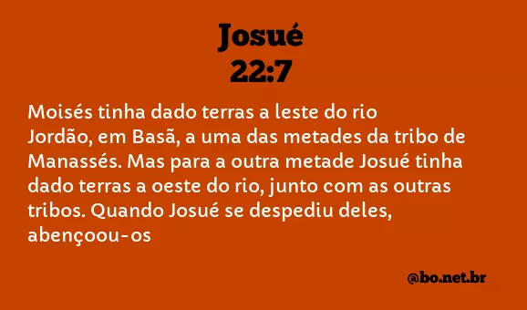 Josué 22:7 NTLH