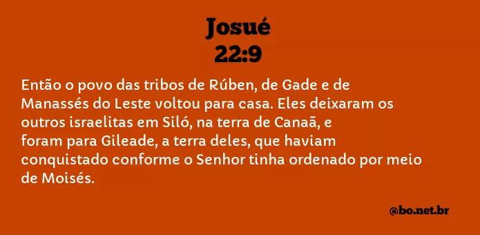 Josué 22:9 NTLH