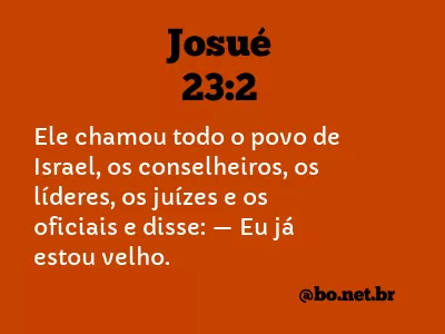 Josué 23:2 NTLH