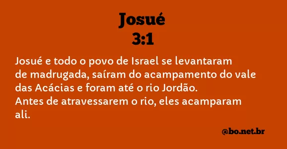 Josué 3:1 NTLH