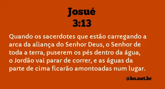 Josué 3:13 NTLH