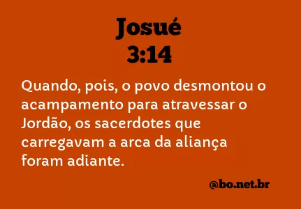 JOSUÉ 3:14 NVI NOVA VERSÃO INTERNACIONAL