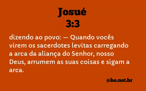 Josué 3:3 NTLH