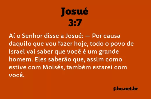Josué 3:7 NTLH