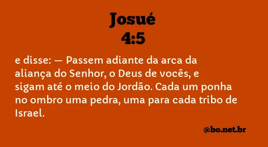 Josué 4:5 NTLH