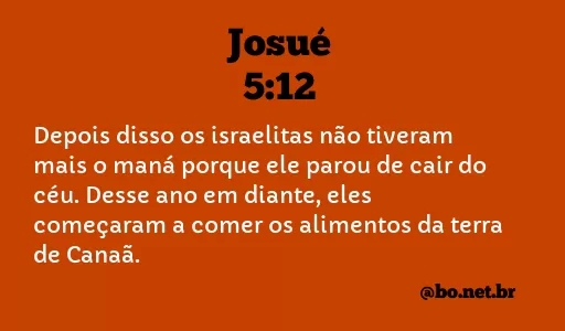 Josué 5:12 NTLH