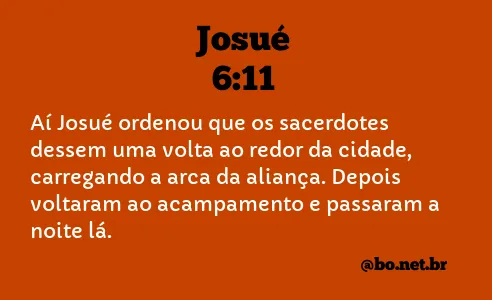 Josué 6:11 NTLH