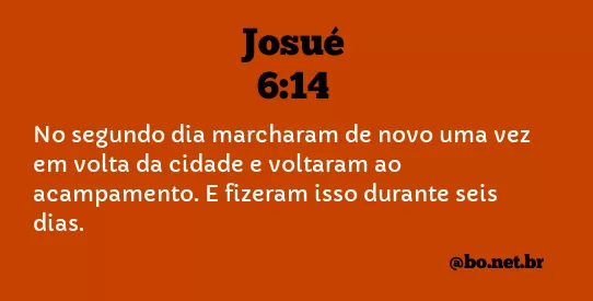 Josué 6:14 NTLH