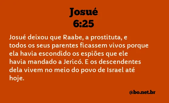 Josué 6:25 NTLH