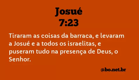 Josué 7:23 NTLH