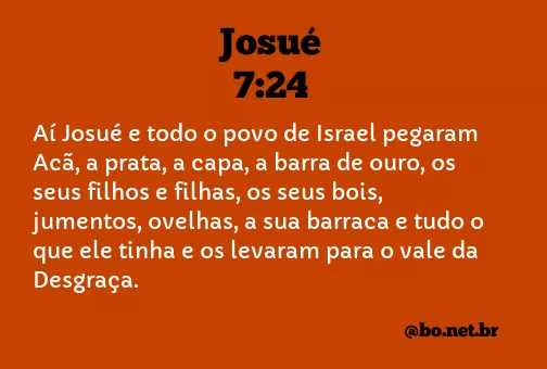Josué 7:24 NTLH