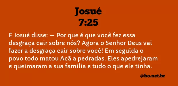 Josué 7:25 NTLH