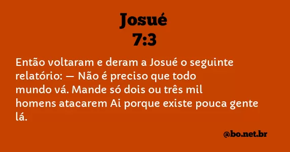 Josué 7:3 NTLH
