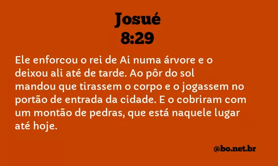 Josué 8:29 NTLH