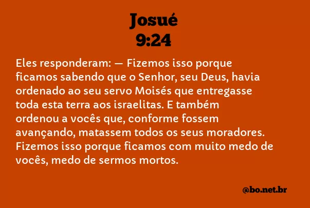 Josué 9:24 NTLH