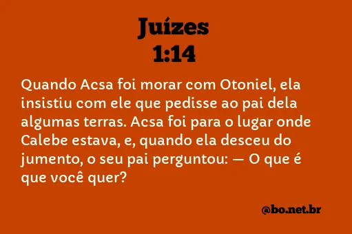 Juízes 1:14 NTLH