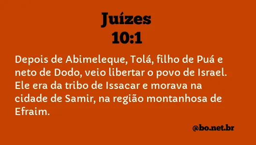 Juízes 10:1 NTLH