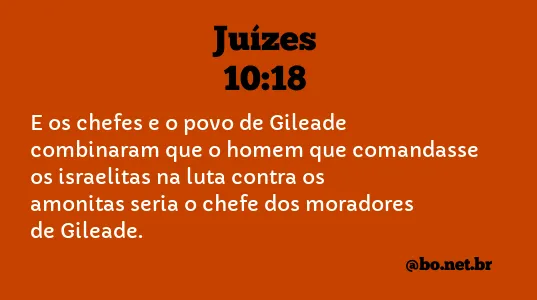 Juízes 10:18 NTLH