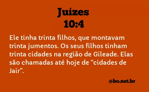 Juízes 10:4 NTLH