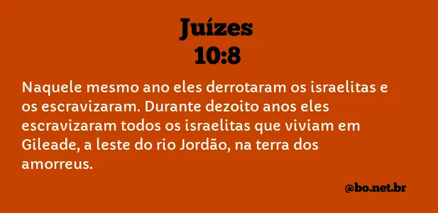 Juízes 10:8 NTLH