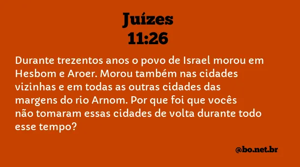 Juízes 11:26 NTLH