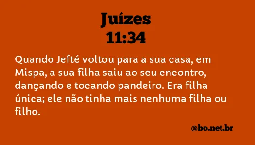 Juízes 11:34 NTLH