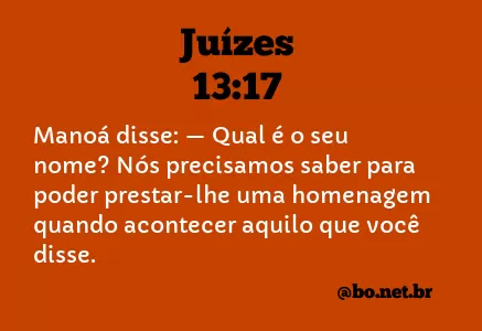 Juízes 13:17 NTLH