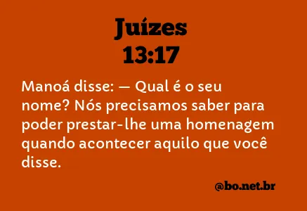 Juízes 13:17 NTLH