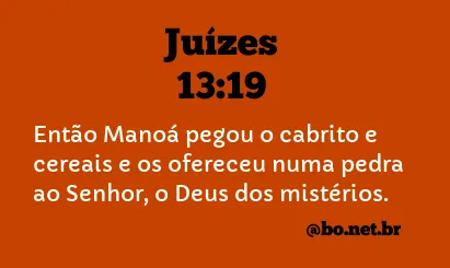 Juízes 13:19 NTLH