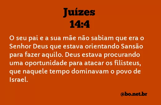 Juízes 14:4 NTLH