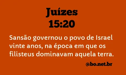 Juízes 15:20 NTLH