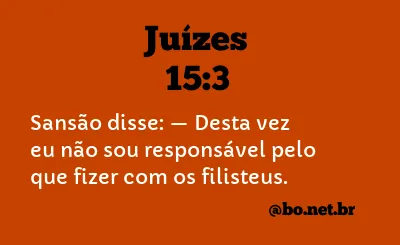 Juízes 15:3 NTLH