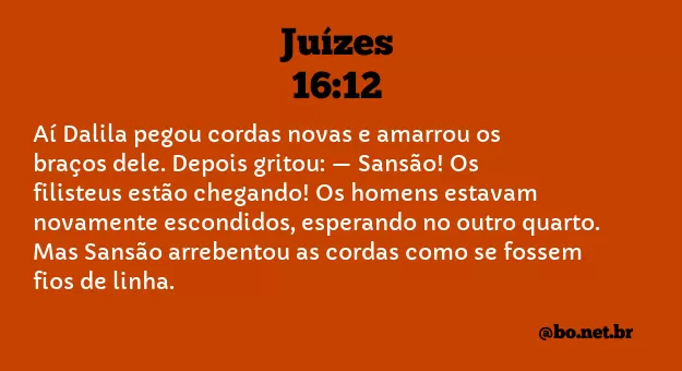 Juízes 16:12 NTLH