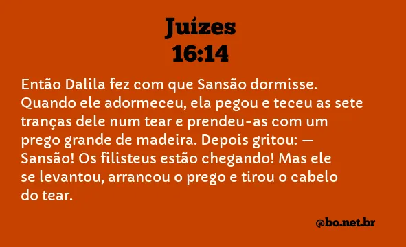 Juízes 16:14 NTLH