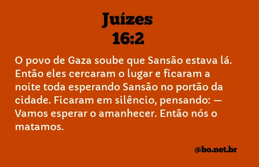 Juízes 16:2 NTLH