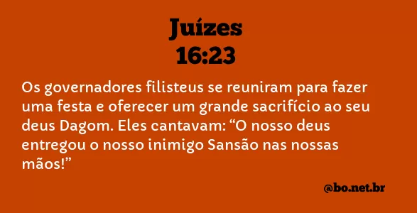 Juízes 16:23 NTLH