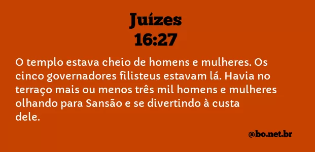 Juízes 16:27 NTLH