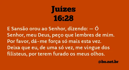 Juízes 16:28 NTLH