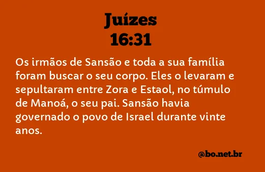 Juízes 16:31 NTLH