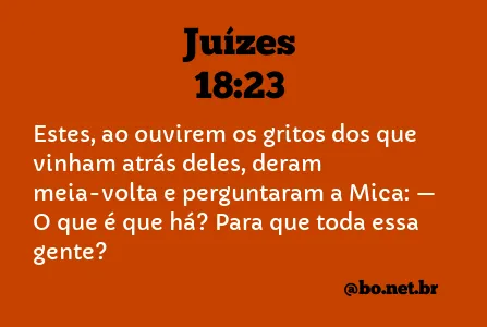 Juízes 18:23 NTLH