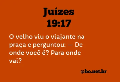 Juízes 19:17 NTLH