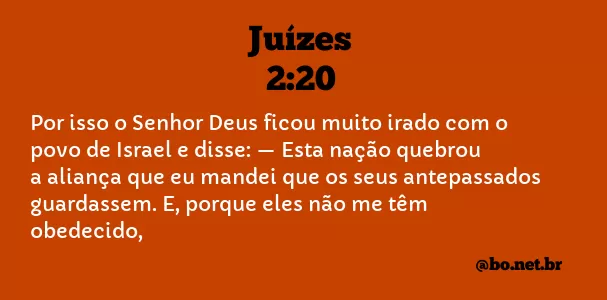 Juízes 2:20 NTLH