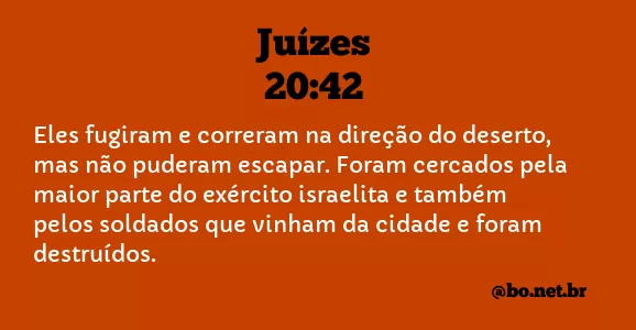 Juízes 20:42 NTLH