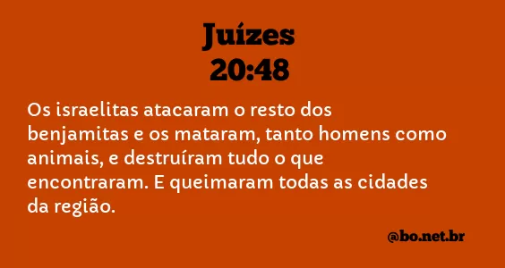 Juízes 20:48 NTLH