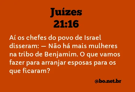 Juízes 21:16 NTLH